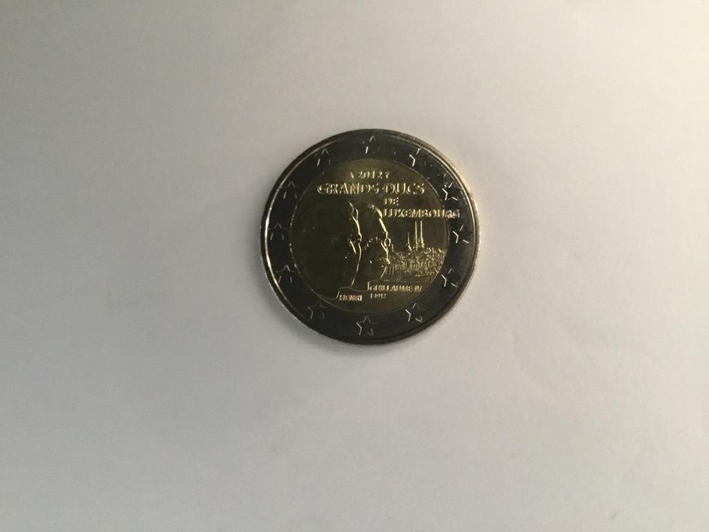 2012 Luxemburg sterfdag Guillaume IV unc, Ophalen of Verzenden, Luxemburg, 2 euro, Losse munt