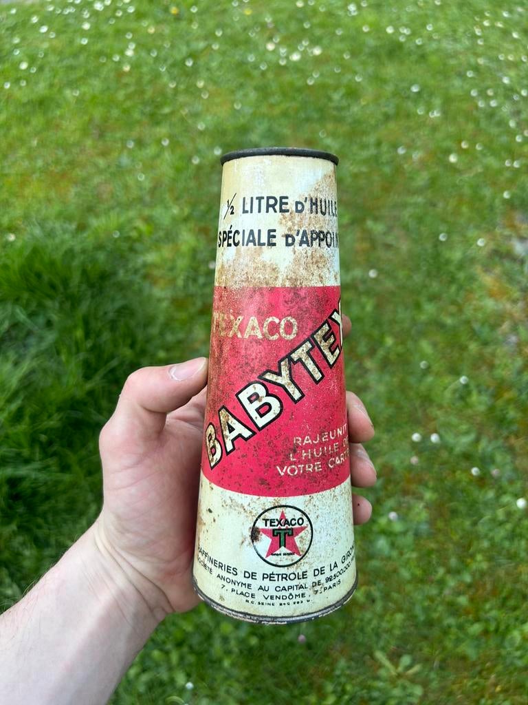 Bidon d’huile olieblik olie blik oil can Texaco coniqe plein, Enlèvement ou Envoi, Comme neuf