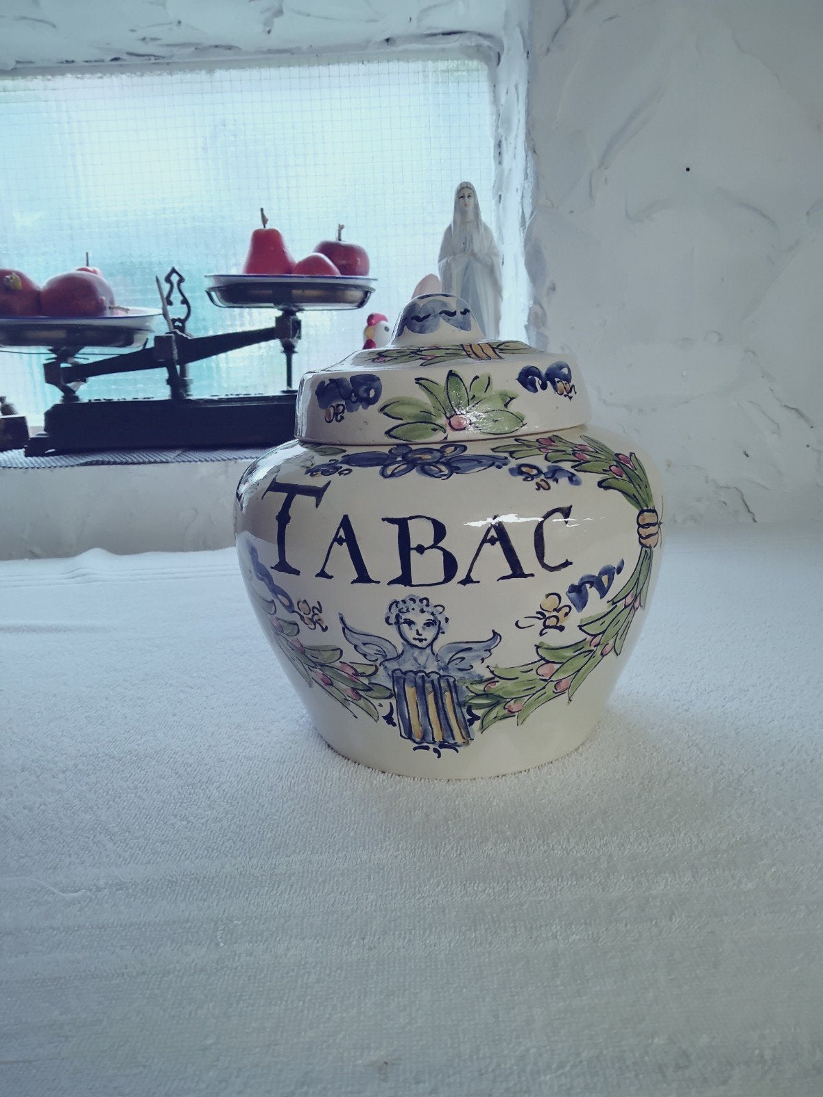 mooie oude tabak pot, Ophalen
