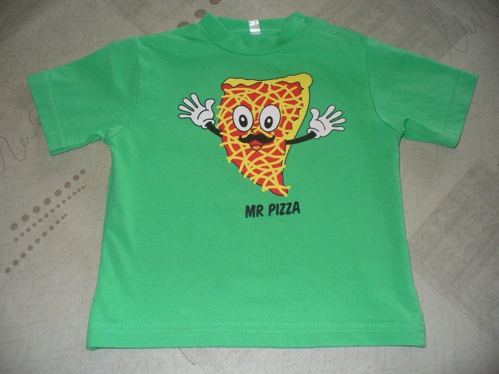Leuk t-shirtje MR Pizza maat 86, Kinderen en Baby's, Babykleding | Maat 86, Ophalen of Verzenden, Zo goed als nieuw, Jongetje