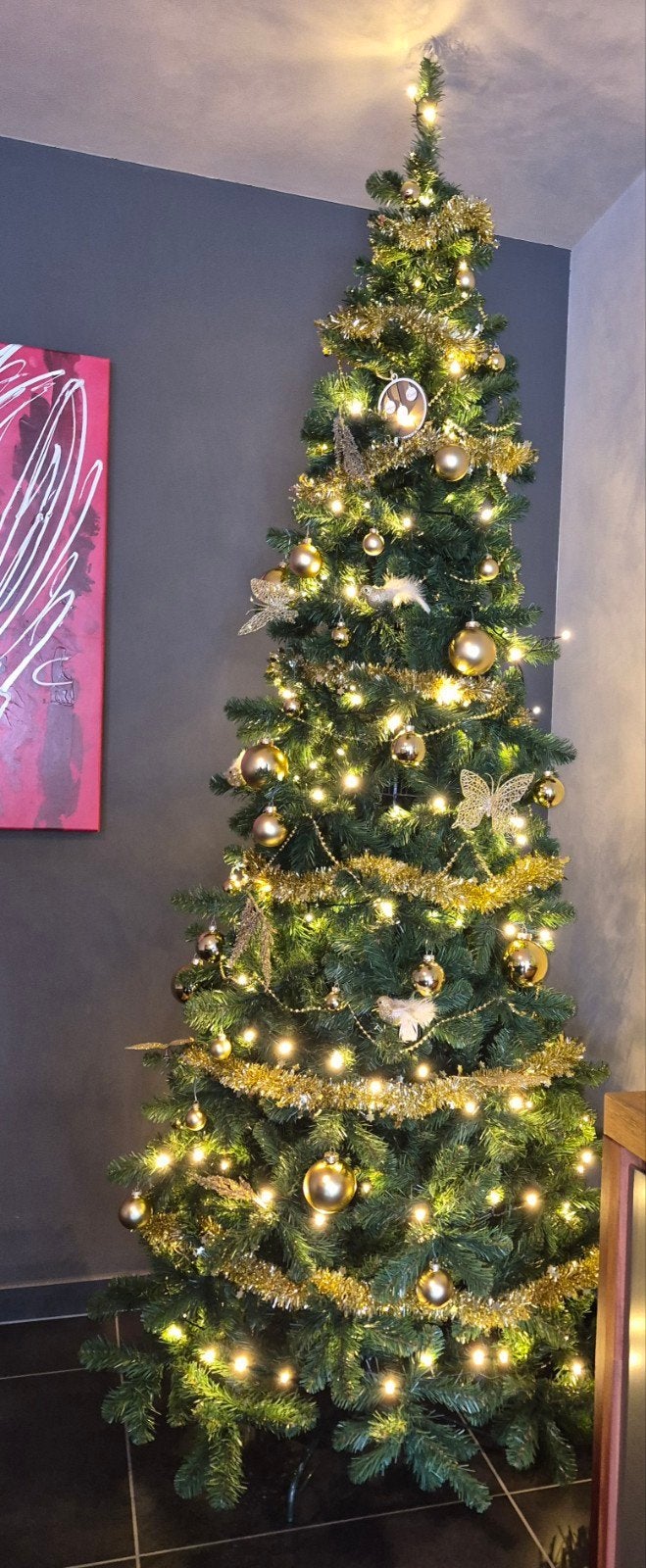 Kerstboom 250cm incl. versiering, Ophalen, Zo goed als nieuw