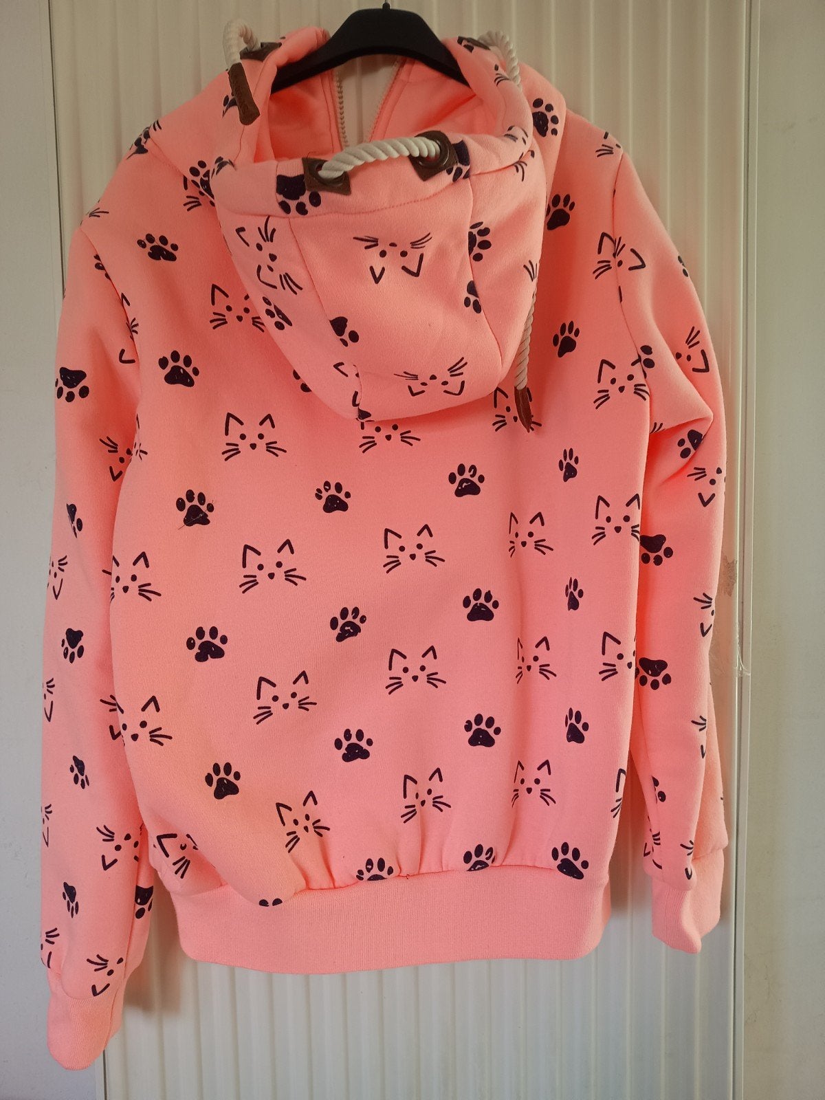 Hoodie met rits zalmroze nieuw XL kat, Ophalen of Verzenden, Maat 46/48 (XL) of groter
