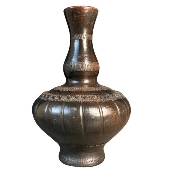 Antieke Labu Sayong karaf Maleisië, Steen/keramiek, Overige typen, Ophalen of Verzenden, 25 cm
