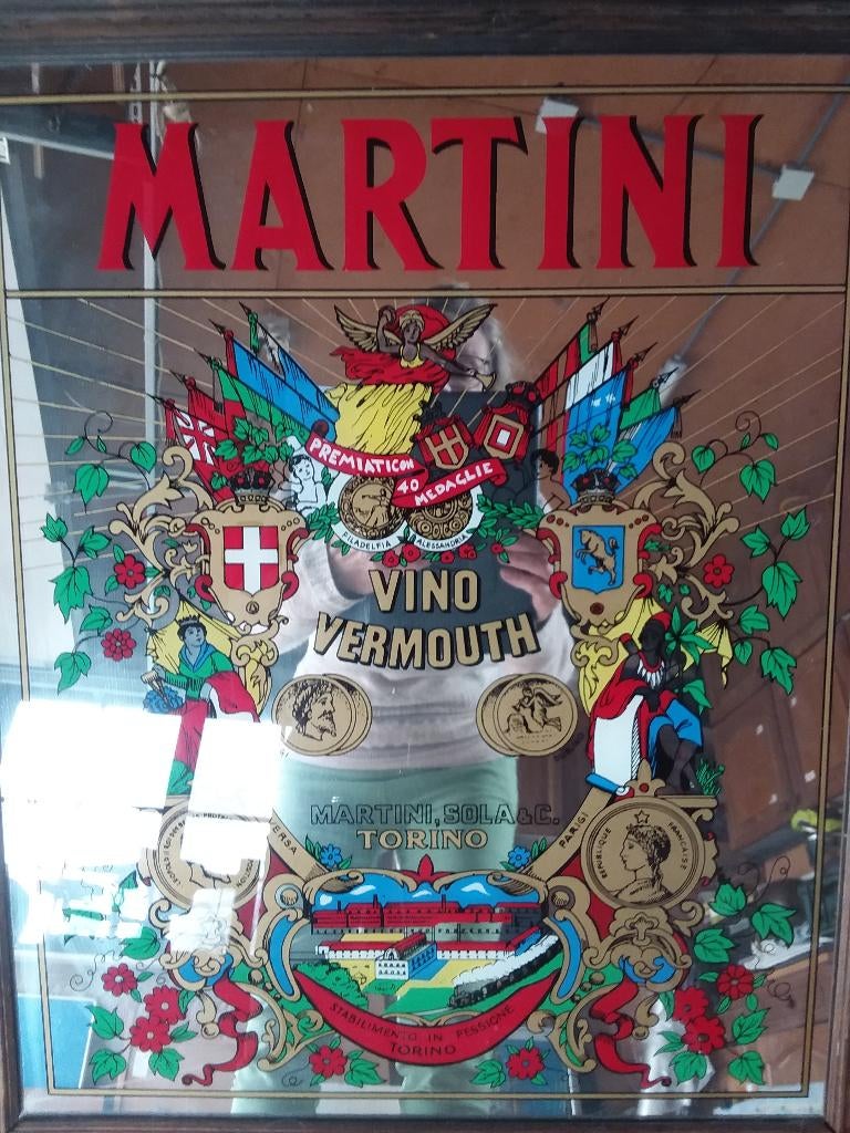 Vintage martini-frame, Verzamelen, Merken en Reclamevoorwerpen, Ophalen, Zo goed als nieuw, Reclamebord