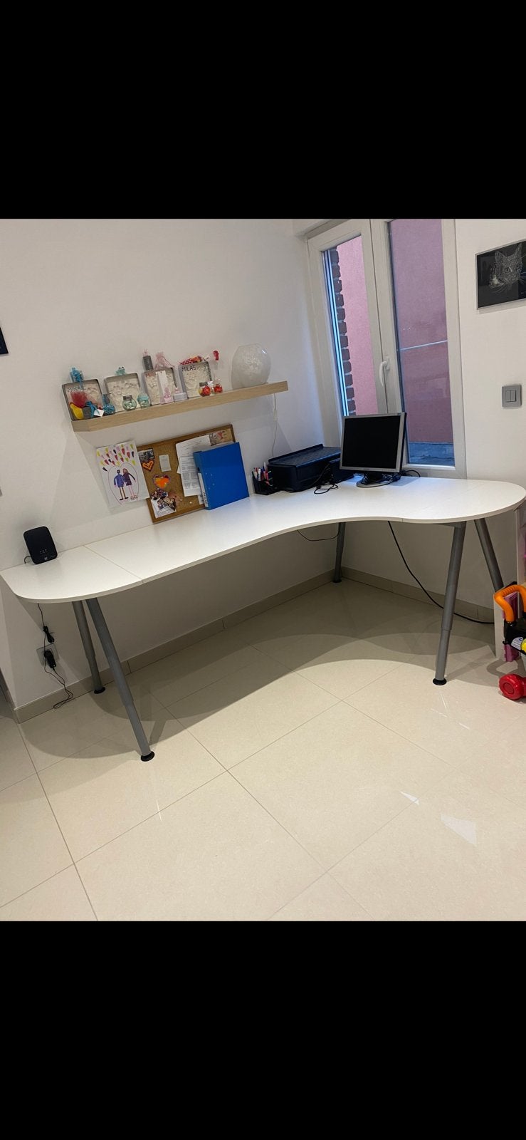 Witte hoekbureau, Huis en Inrichting, Ophalen, Zo goed als nieuw, IKEA, Hoekbureau
