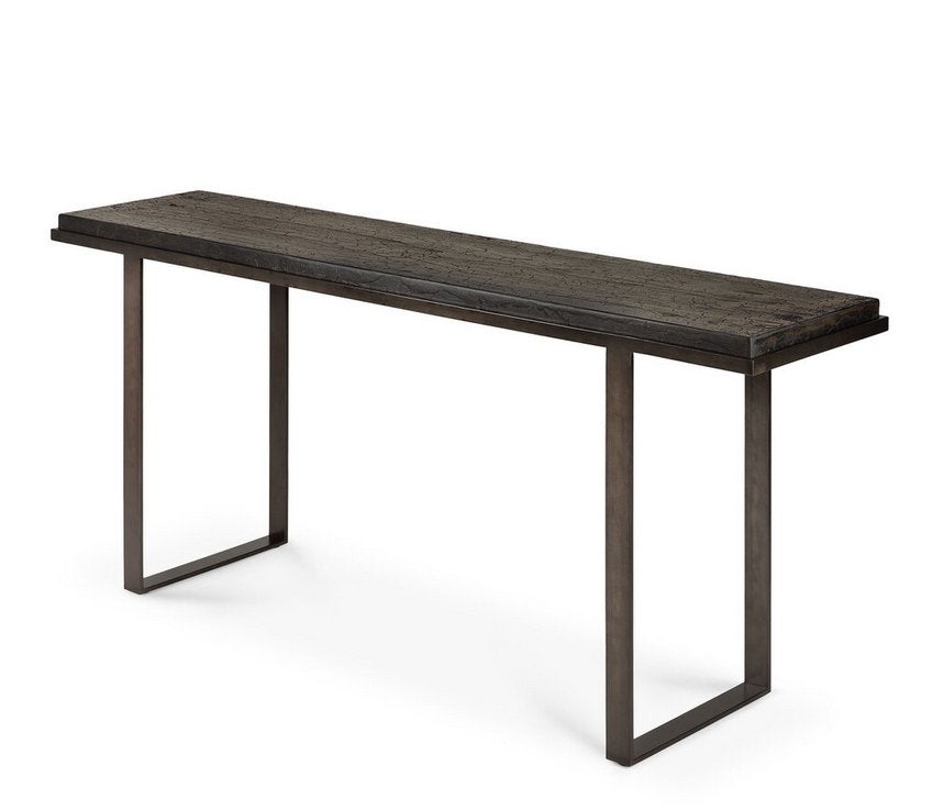 "Ethnicraft" : Wandtafel / Sidetable / Console, Huis en Inrichting, Tafels | Sidetables, Ophalen, Overige materialen, Zo goed als nieuw