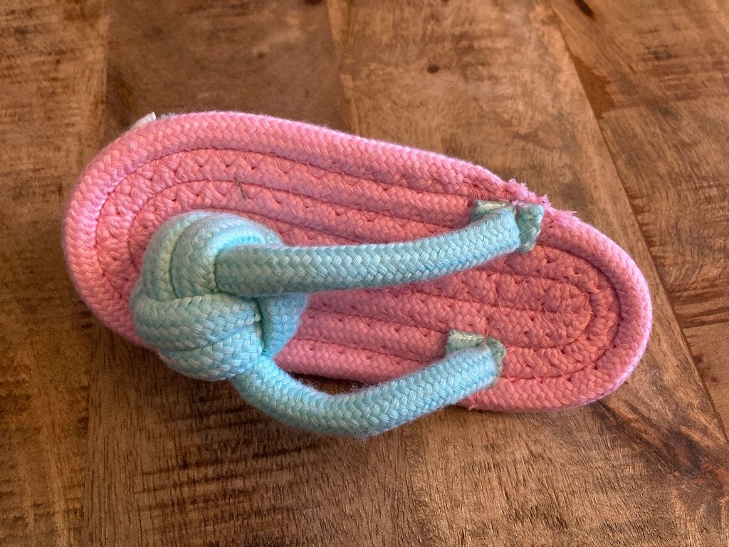 Kauwspeeltje in de vorm van een slipper in katoenen touw, Ophalen of Verzenden, Nieuw, Kauwspeelgoed