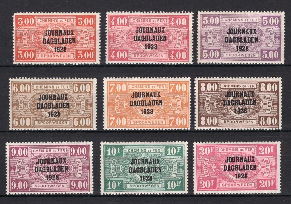 JO10/18 MNH** 1928 - Postpakketzegels "JOURNEAUX 1928", Ophalen of Verzenden, Postfris, Postfris
