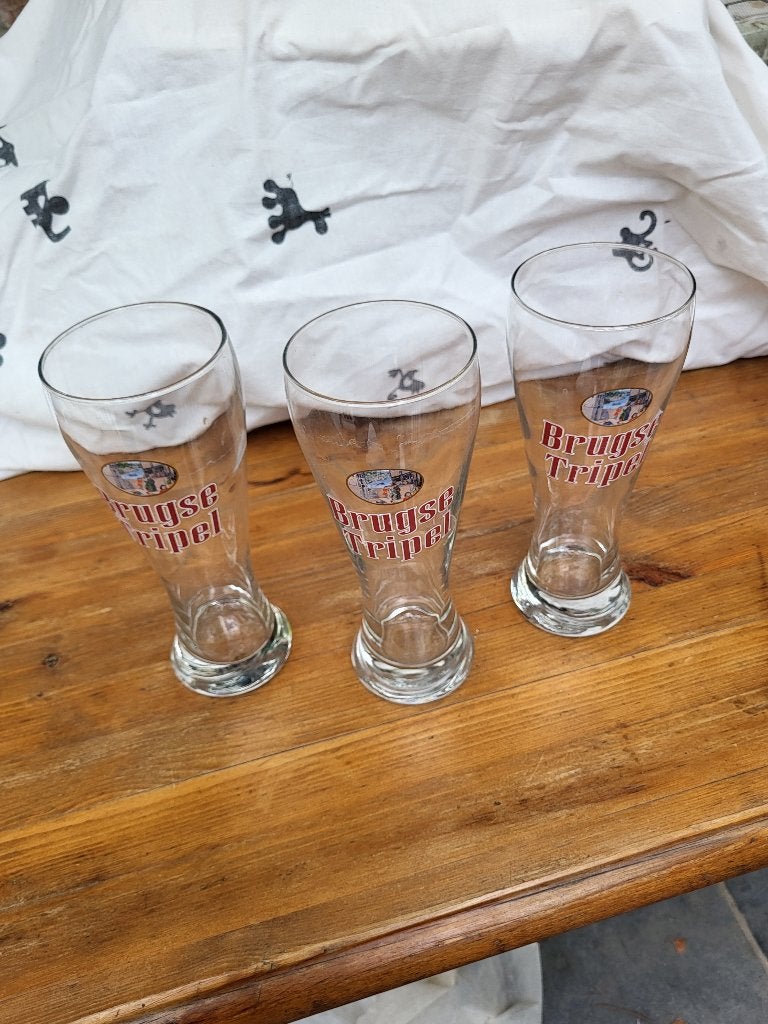 Brugse Tripel glas, Collections, Verres & Petits Verres, Enlèvement, Utilisé, Verre à bière