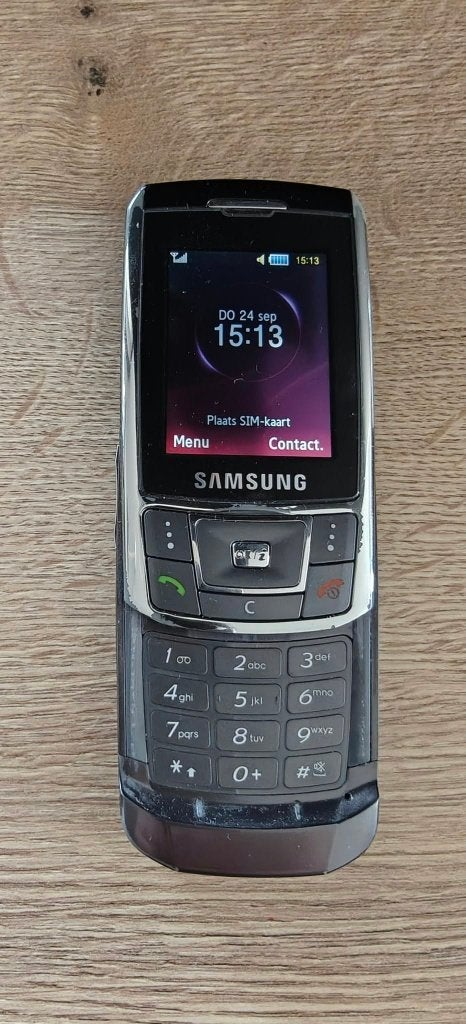 GSM Samsung SGH-D900e, slide up, zwart, Gebruikt, Overige modellen, Zwart, Fysiek toetsenbord