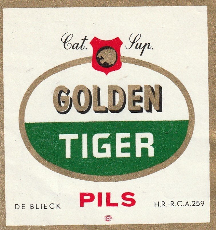 bieretiket België Golden Tiger : Pils, Verzamelen, Verzenden, Gebruikt, Overige typen, Overige merken
