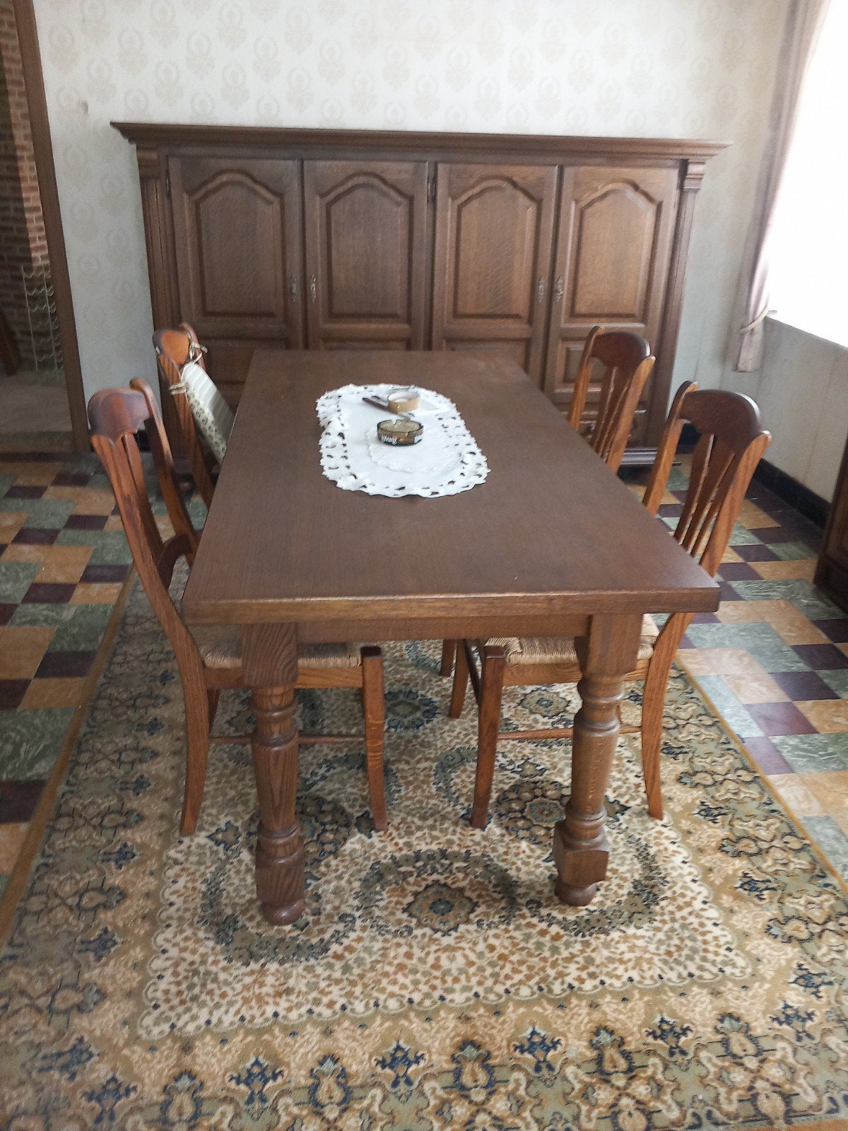 Salle à manger en chêne, Enlèvement, Utilisé, Eik, 4 à 6 chaises