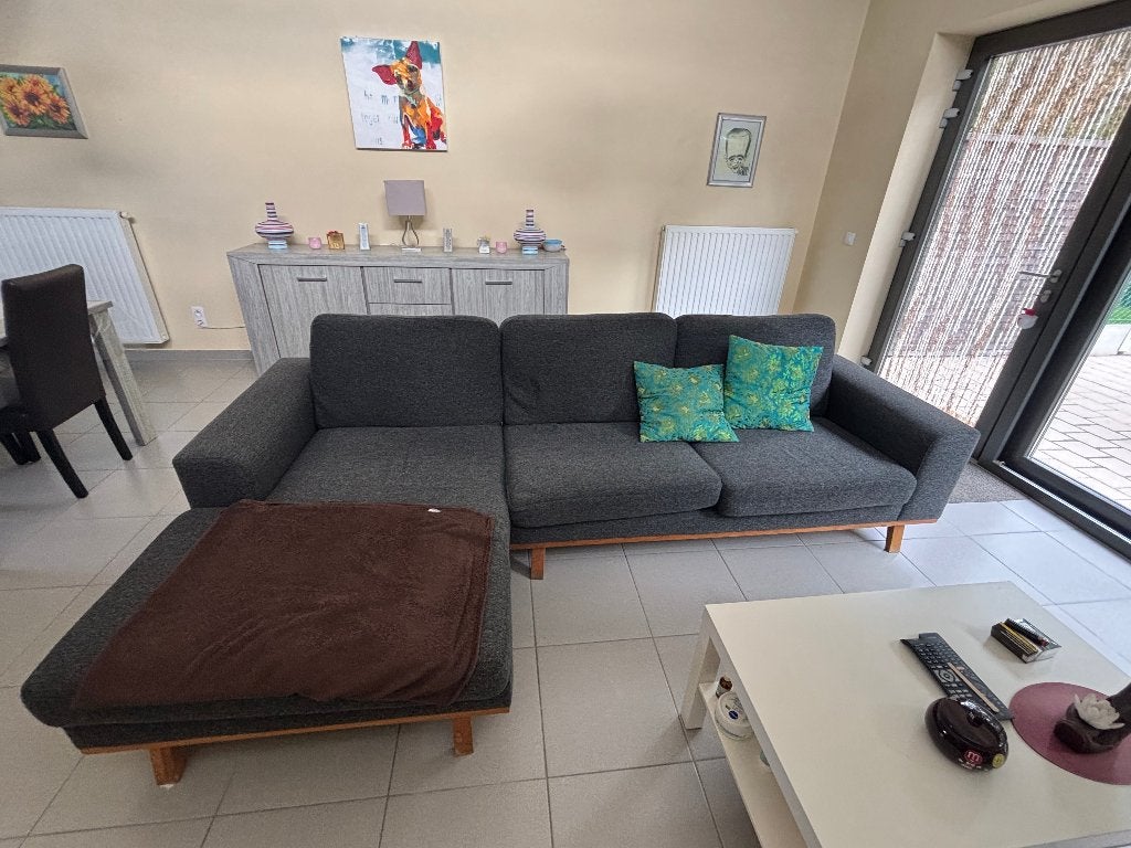 zetel met longchaise, Ophalen, 250 tot 300 cm, Gebruikt, Driepersoons