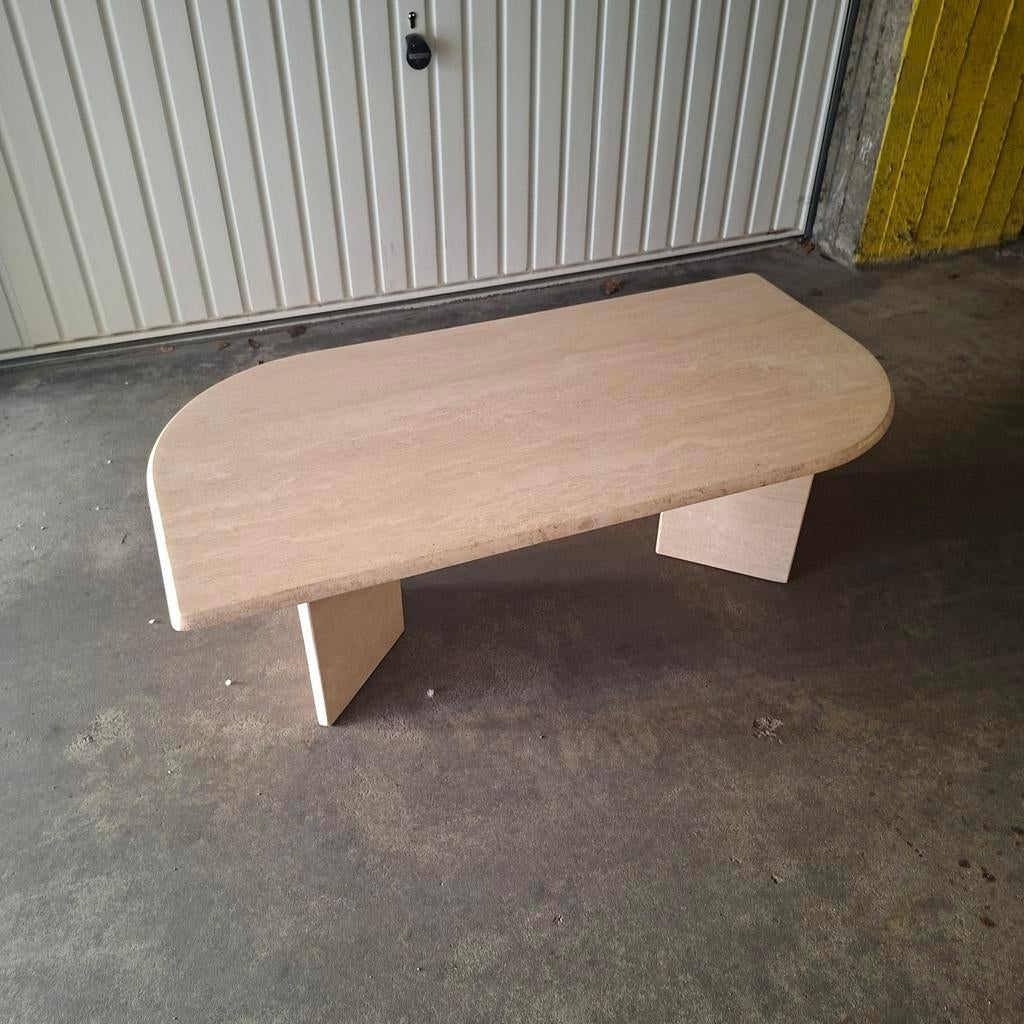 Table basse en travertin Italien vintage, Enlèvement