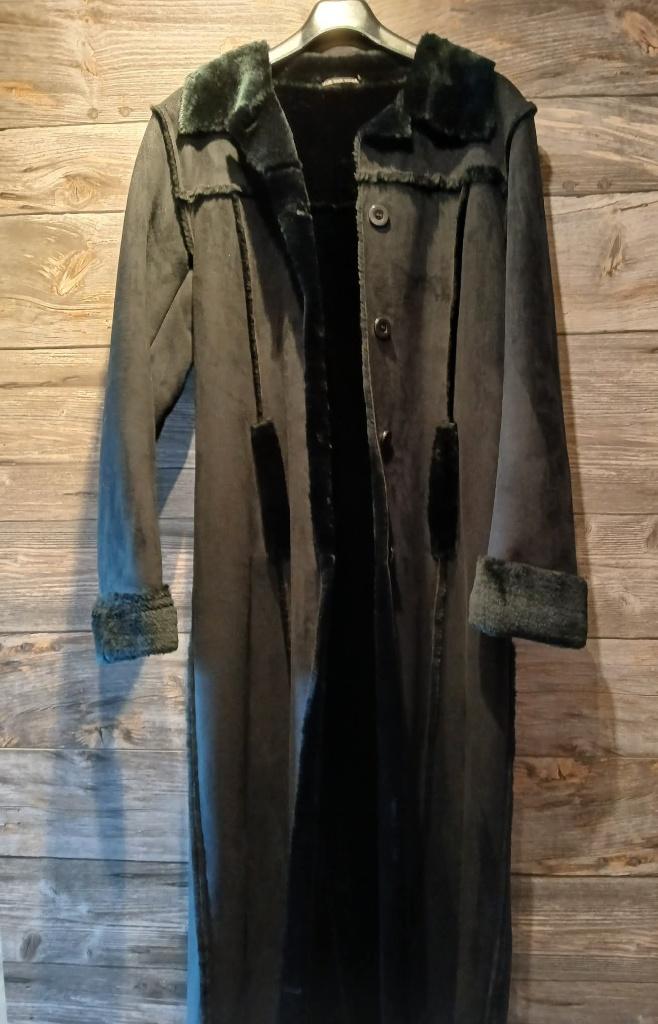 superbe long trench aspect velours daim fourré 38 manteau, Enlèvement