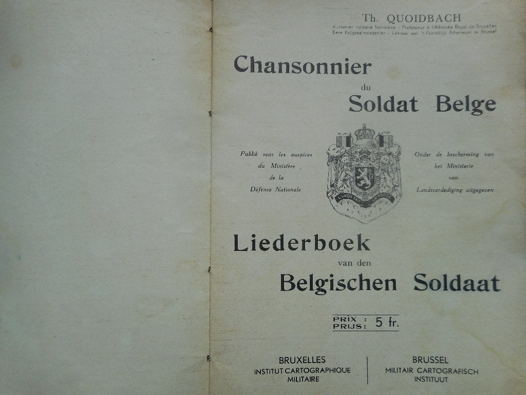 chansonnier du Soldat Armée Belge, Envoi