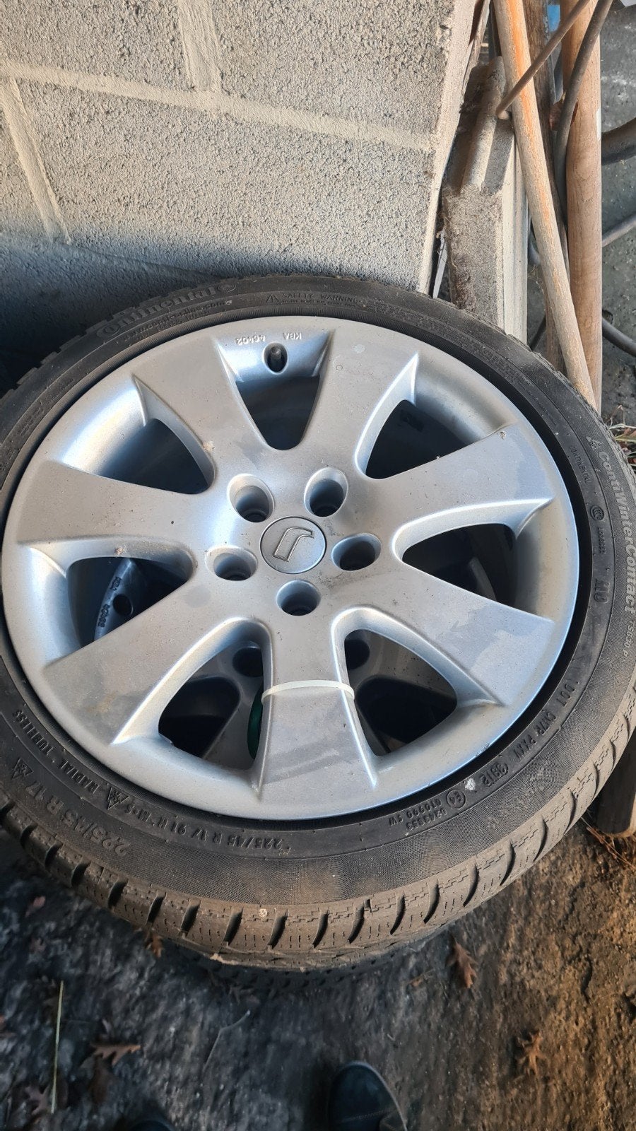 17" alu velgen 5x112 met winterbanden, Enlèvement, Pneus hiver, Jante(s)