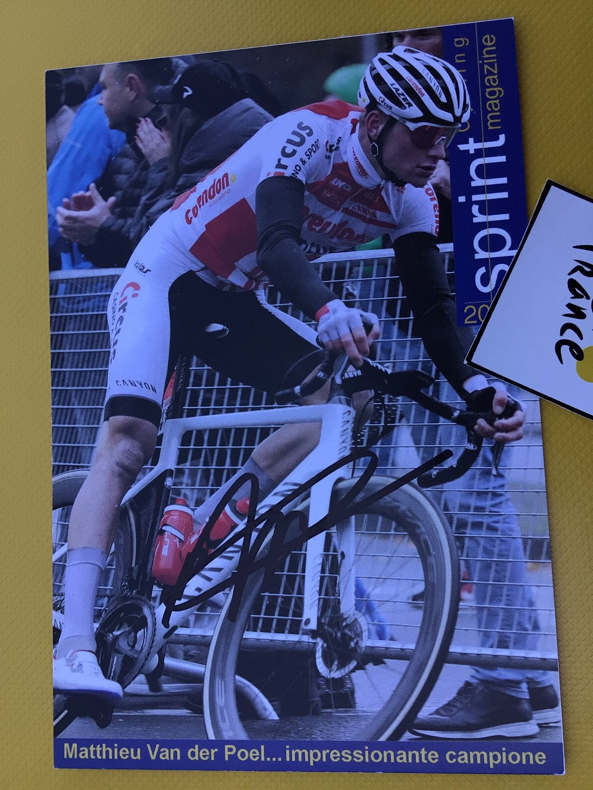 Wielerkaart 2019 team coredon mathieu van der poel signe, Verzenden, Zo goed als nieuw
