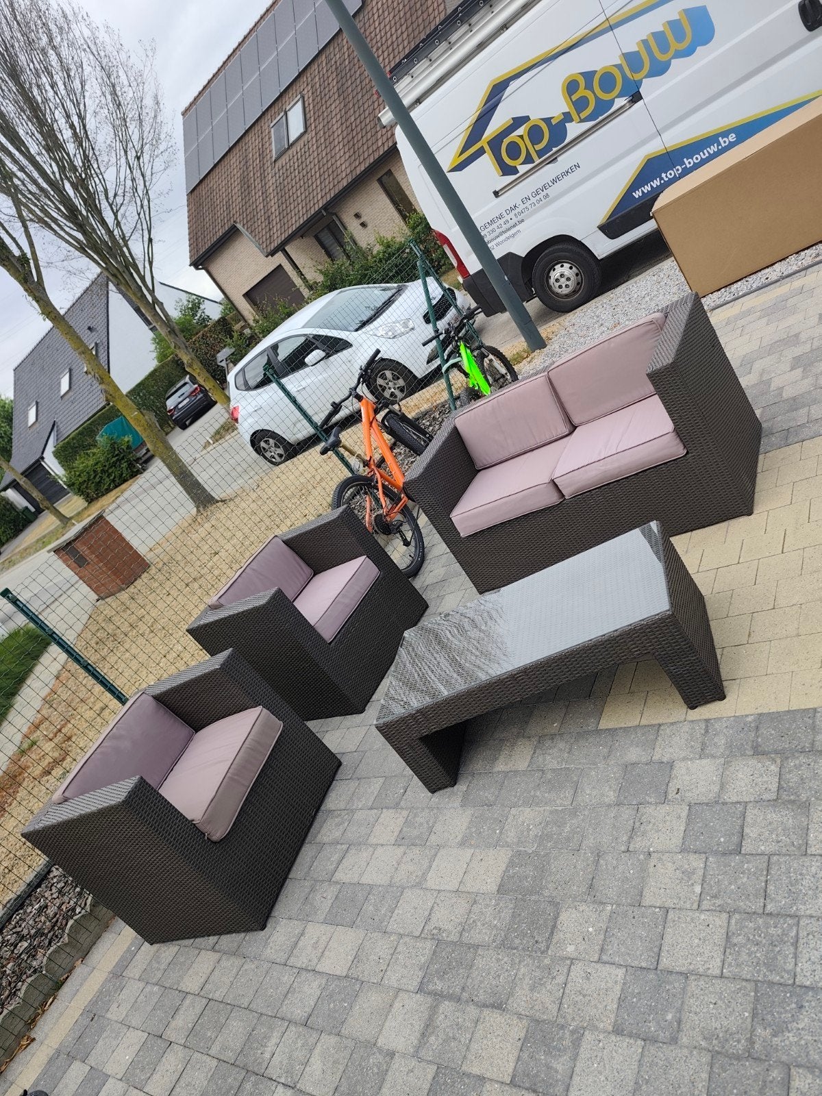 loungeset tuin...Tuinsets  met glazen tafel, Ophalen