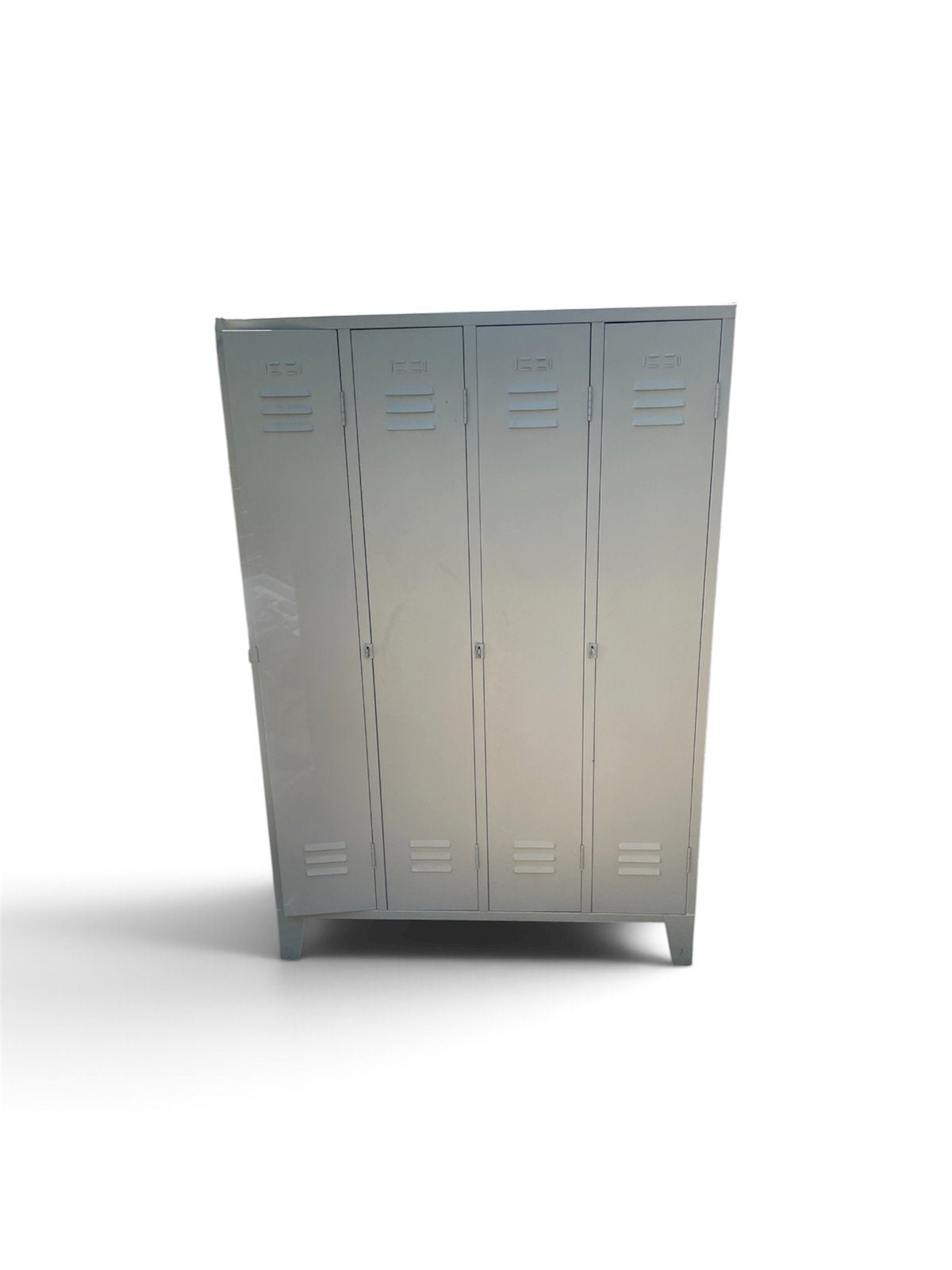 Grijze metalen locker / garderobekast met 4 deuren, Ophalen, Zo goed als nieuw