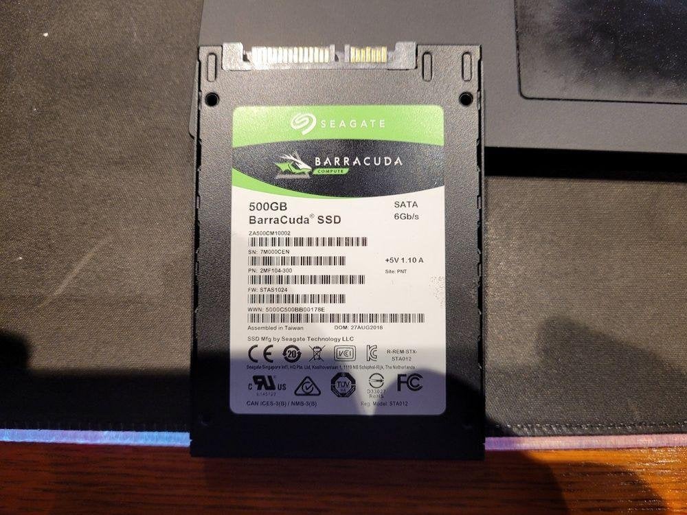 500Gb SSD Seagate BarraCuda, Computers en Software, Harde schijven, Intern, Gebruikt, Ophalen of Verzenden, Seagate