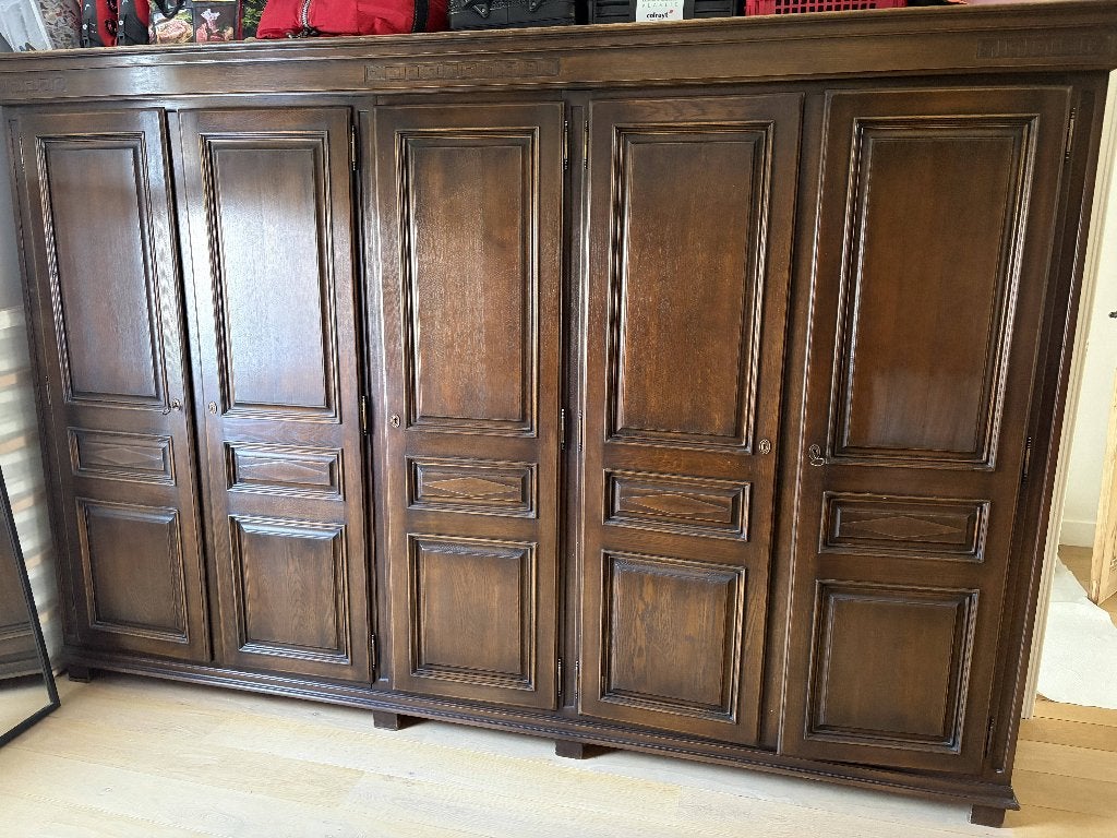 Massief eiken kleerkast, Huis en Inrichting, Kasten | Kleerkasten, Ophalen, Met deur(en), Gebruikt, Eikenhout