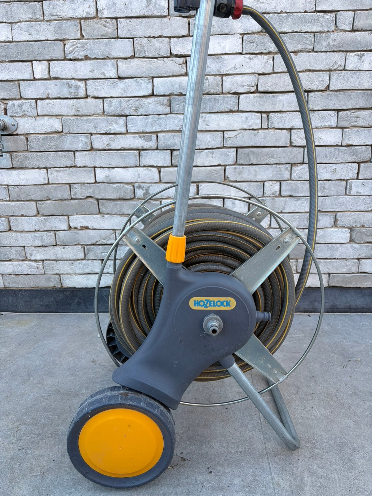 Hozelock Deluxe slangenwagen met slang 50m, Tuin en Terras, Ophalen of Verzenden, Zo goed als nieuw