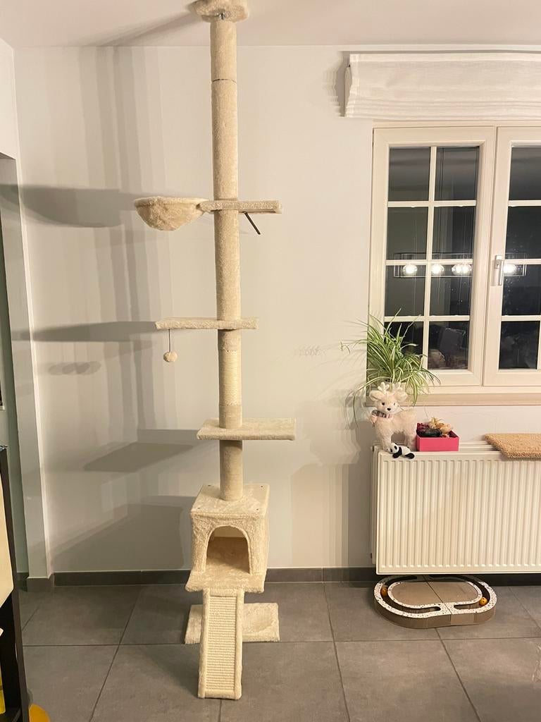 Verstelbare plafond krabpaal 210–274cm – extra stevig, Ophalen of Verzenden, Zo goed als nieuw, Krabpaal