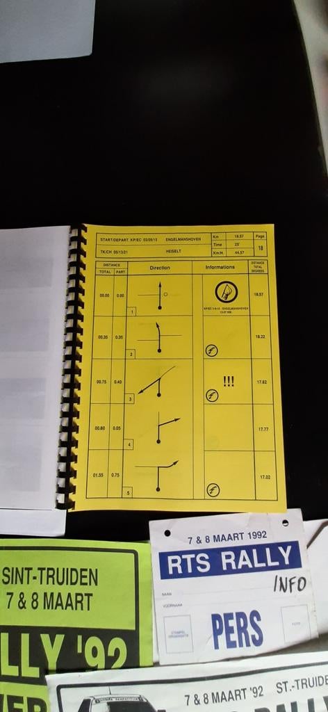 Carnet de route du Rallye RTS 1992 + documents, Enlèvement ou Envoi