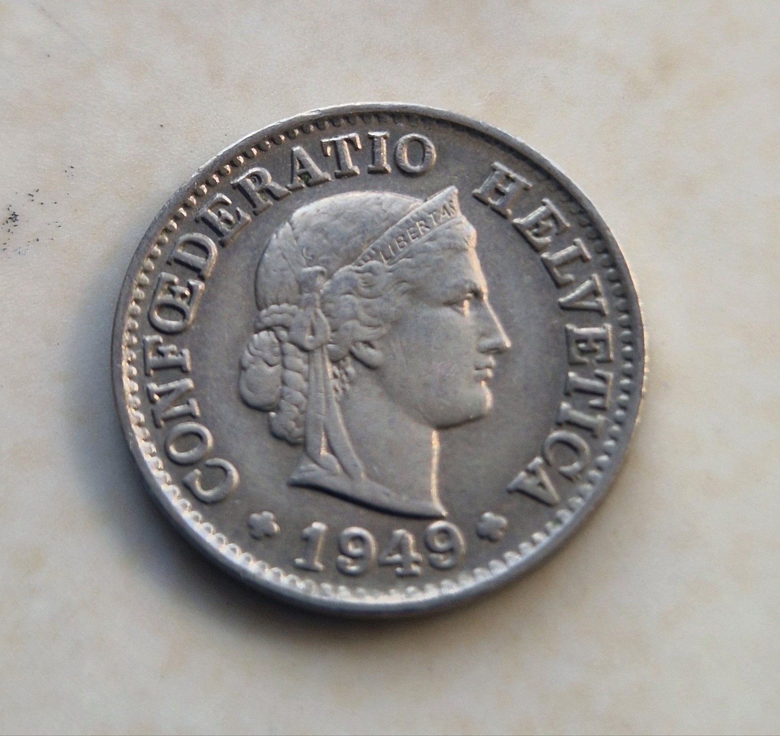 1949 Switerland , 5 Rappen Coin, Ophalen of Verzenden
