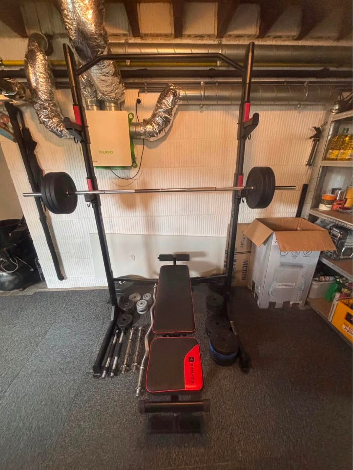fitness Bank met gewichten te koop of ruilen, Sport en Fitness, Ophalen, Fitnessbank