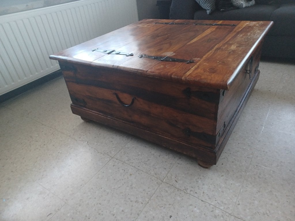 Houten kist salontafel, Huis en Inrichting, Woonaccessoires | Kisten, Ophalen, Zo goed als nieuw