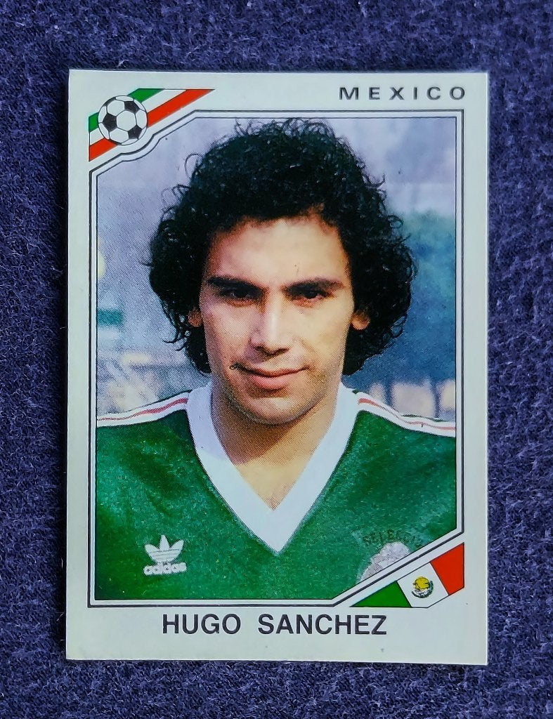 Panini sticker card voetbal ' WK Mexico1986 - Hugo Sanchez ', Verzamelen, Ophalen of Verzenden, Nieuw, Poster, Plaatje of Sticker