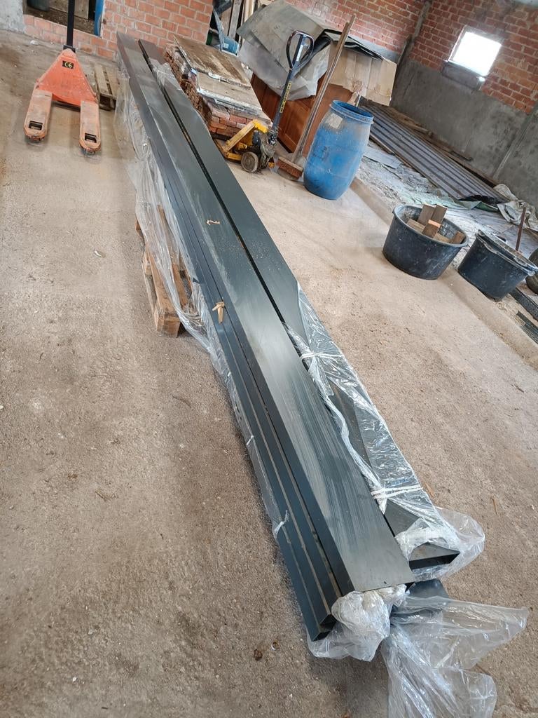 8 St aluminium veranda profielen ( 190 x 60 mm) 7m lang., Ophalen, Nieuw, Aluminium