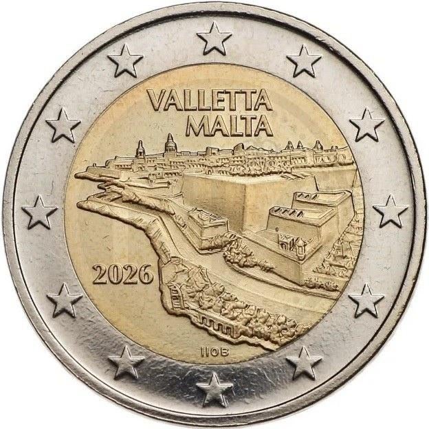 Malta 2026 - 2 euro - Valletta - UNC, Ophalen of Verzenden, Malta, 2 euro, Losse munt