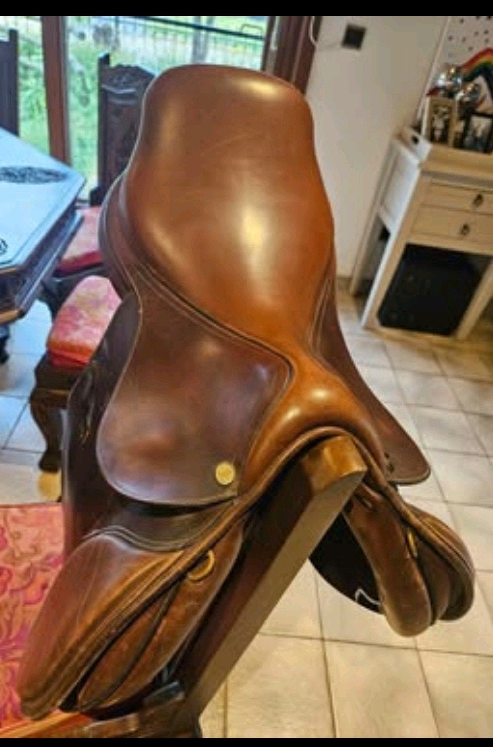 lederen springzadel 17,5" van het merk st.Lourdes Saddlery, Ophalen, Springen, L (17.5 inch)