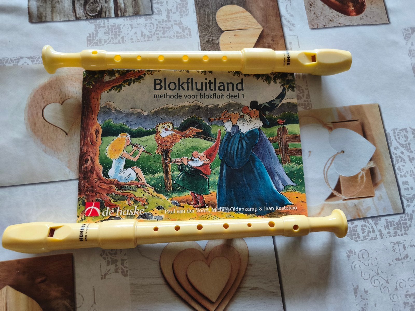 Leerboek met twee blokfluiten, Musique & Instruments, Enlèvement, Comme neuf, Soprano ou Sopranino, Synthétique