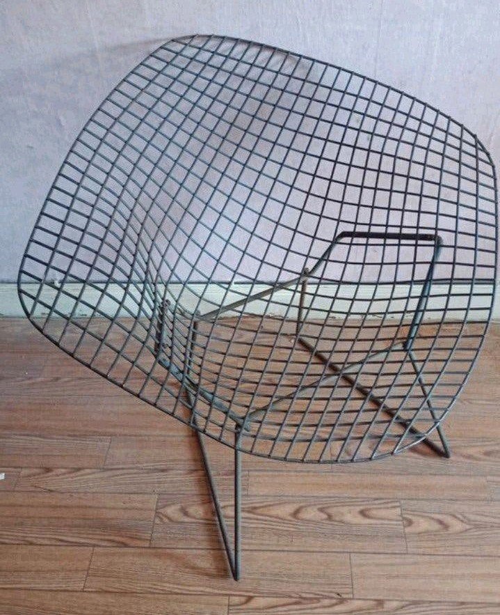 Fauteuil vintage bertoia knoll ancien modèle noir, Maison & Meubles, Enlèvement