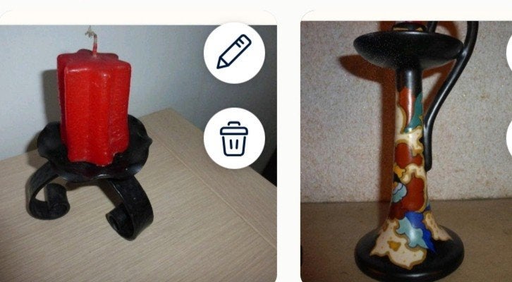 kaarshouder 1/ smeedijzer  2/ vintage, Vintage, Ophalen of Verzenden, Metaal