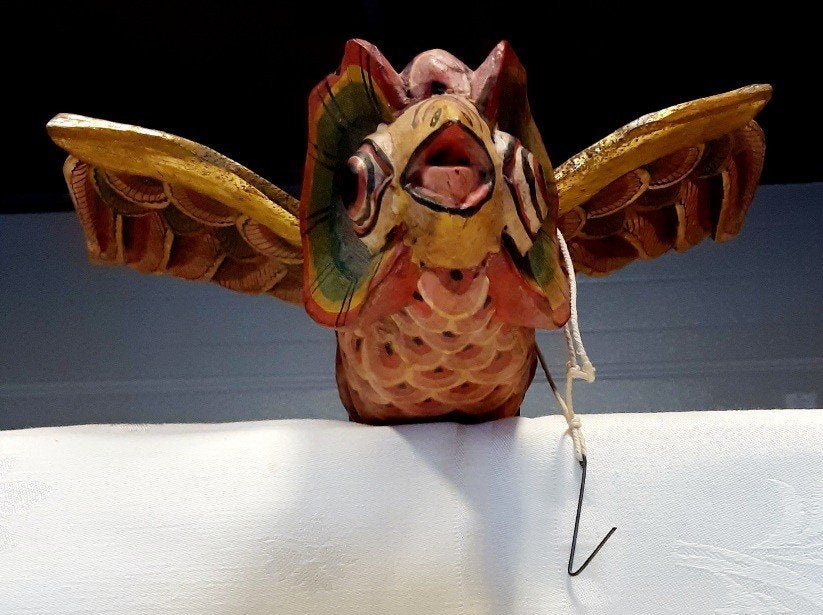 Oiseau sculpté en bois de Birmanie, Autres styles, Bois, Enlèvement ou Envoi, Oiseau