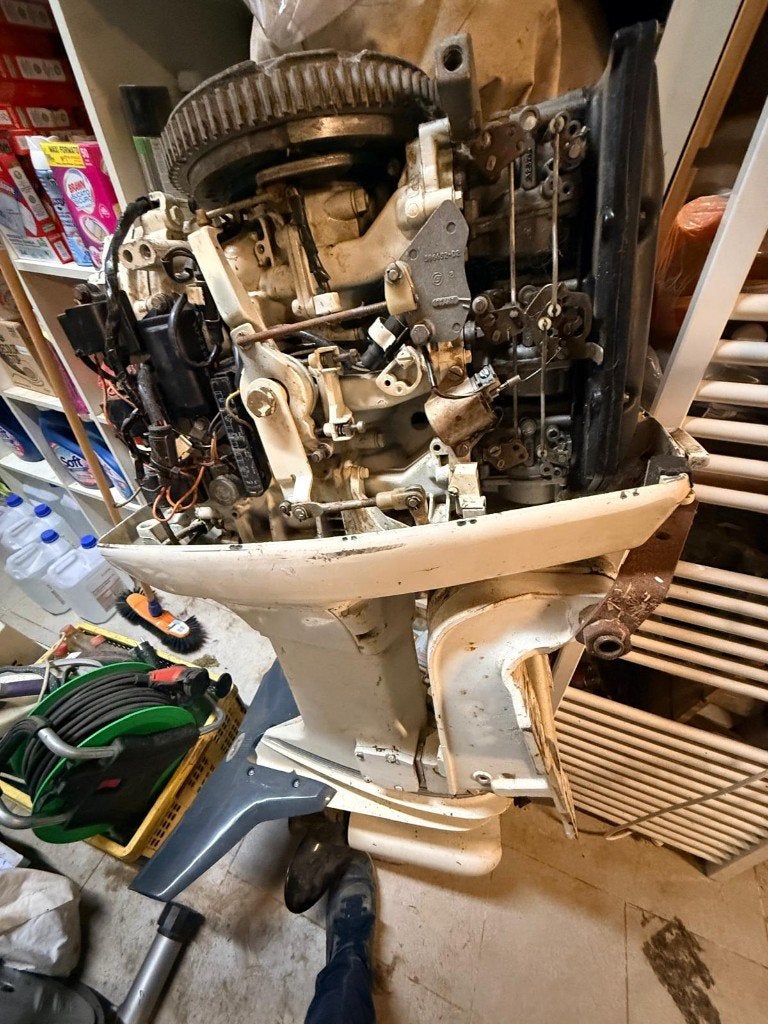 Johnson 75 PK 2-takt BUITENBOORDMOTOR VOOR BOTEN — 1979, Watersport en Boten, Ophalen, Gebruikt, 30 pk of meer, Elektrische start