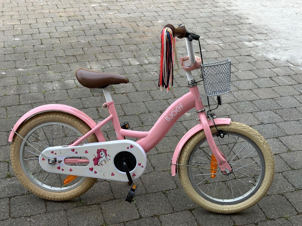 Vélo SJOEF Dolly pour fille 16 pouces - Rose, Frein à rétropédalage, Enlèvement, Utilisé, 16 pouces