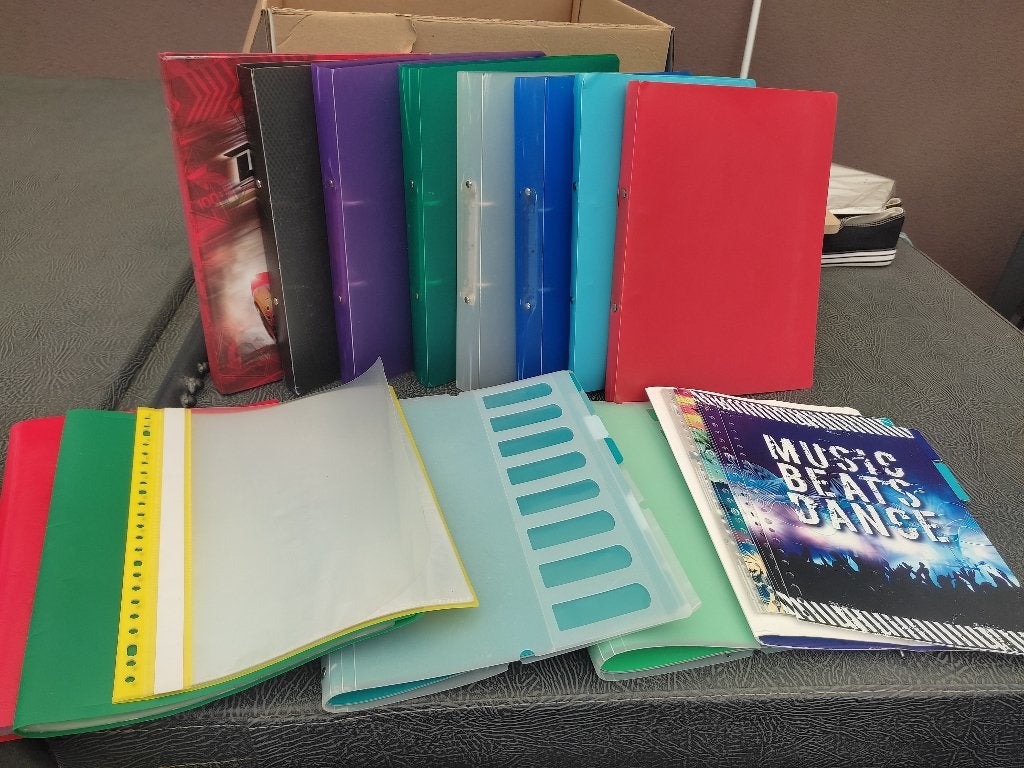 assortiment mappen en tussenbladeren, presentatiemappen, Diversen, Schoolbenodigdheden, Ophalen, Gebruikt