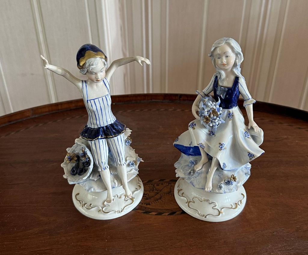 Italiaanse dansfiguren in Capodimonte CVS-porselein, Antiek en Kunst, Ophalen of Verzenden