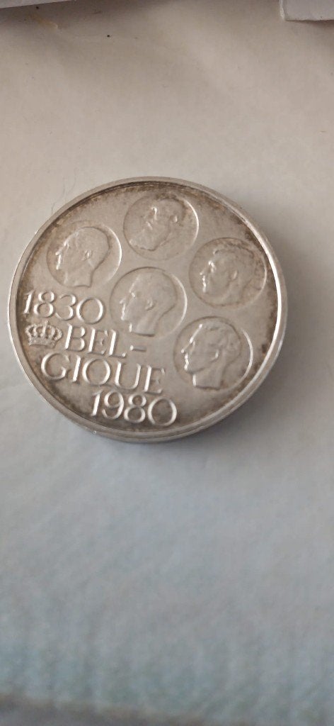500 BELG FRANK 1830  1980, Verzilverd, Verzenden, Geboorte of Huwelijk, Losse munt
