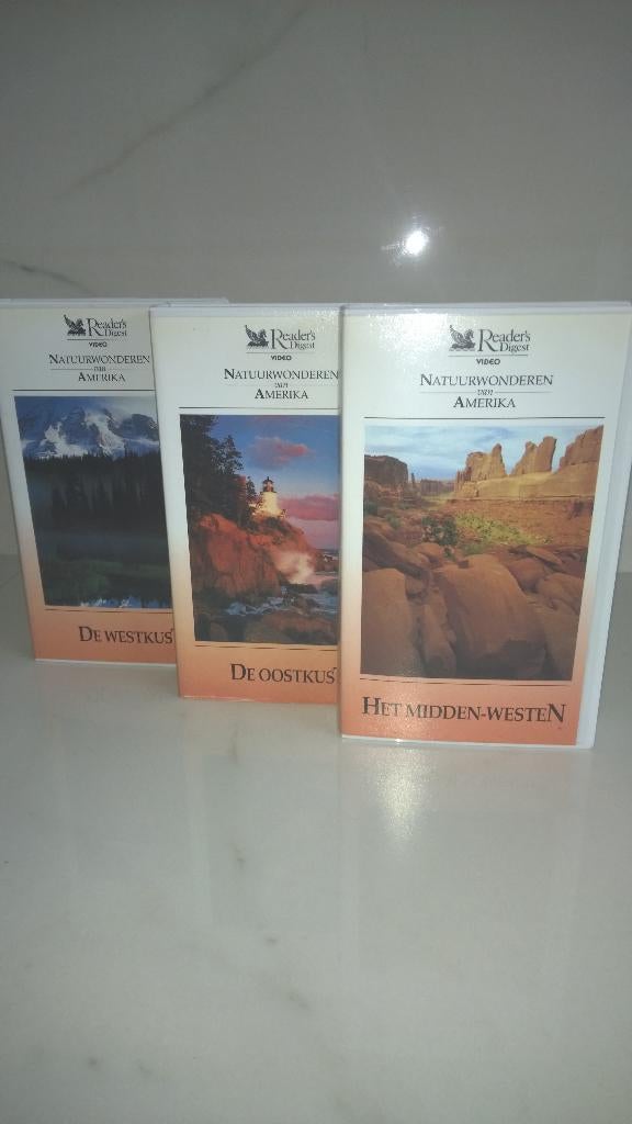 3 VHS : Natuurwonderen  van Amerka, Ophalen of Verzenden, Zo goed als nieuw, Documentaire