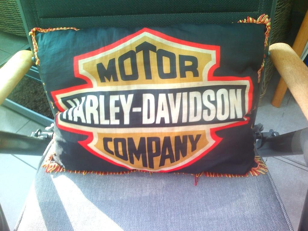 Vintage Harley-Davidson kussen., Ophalen of Verzenden, Gebruikt, Gebruiksvoorwerp