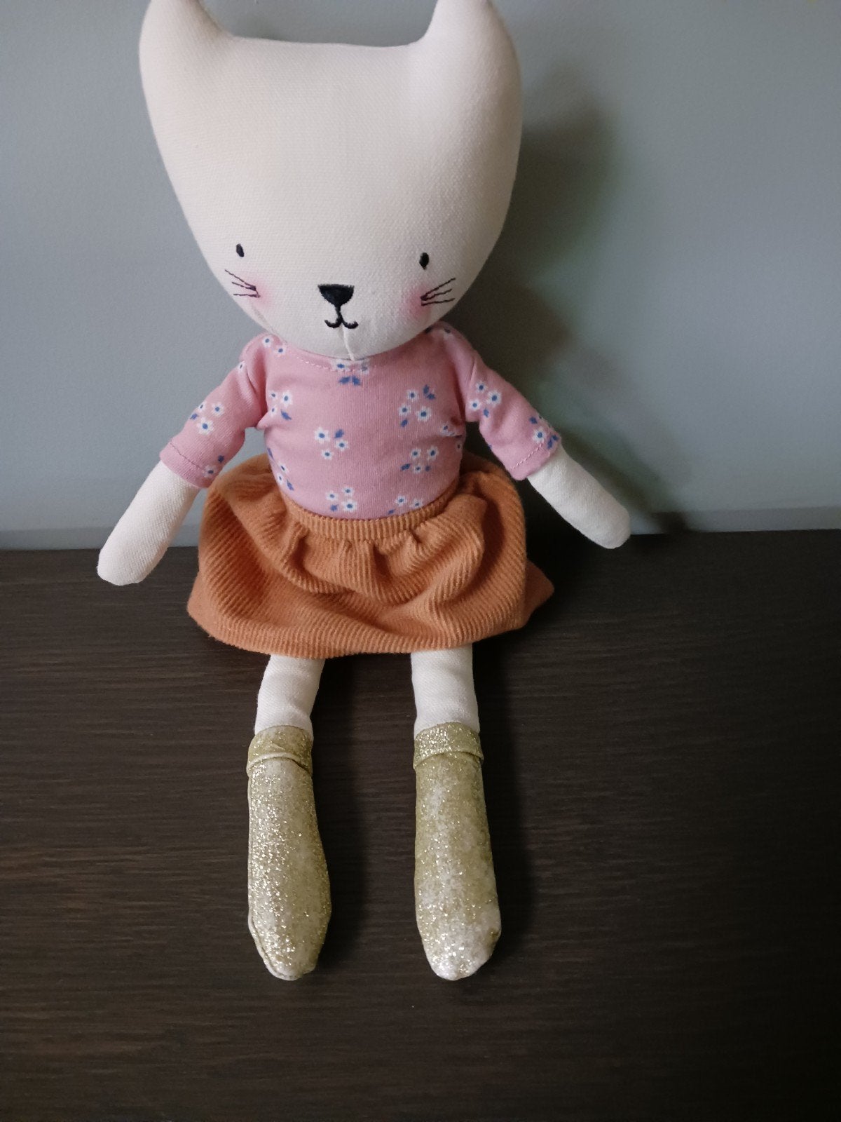 Stoffen knuffelkat, H&M Home, Ophalen of Verzenden, Zo goed als nieuw, Roze, Wasbaar