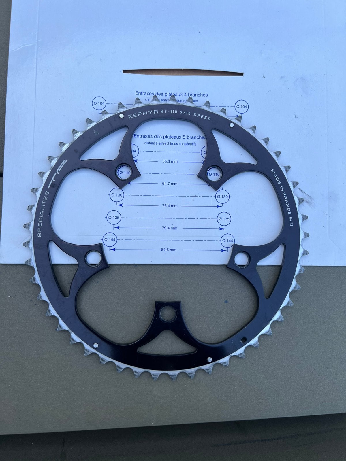 Plateau/Chainring Zephyr, Vélos & Vélomoteurs, Vélos Pièces, Enlèvement ou Envoi, Comme neuf, Dérailleur ou Chaîne, Aluminium