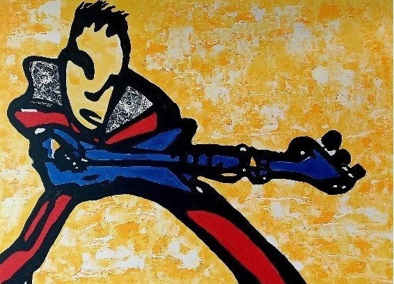 Mét of zonder lijst: groot doek herman brood stijl, Antiek en Kunst, Ophalen of Verzenden